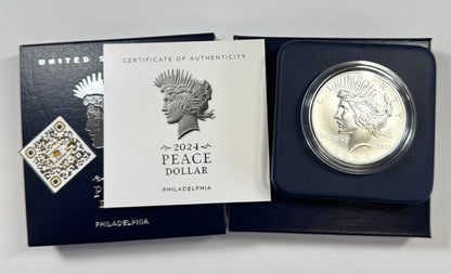 2024-P Peace Silver Dollar, Philadelphia Mint - U.S. Mint OGP - New