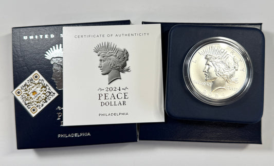 2024-P Peace Silver Dollar, Philadelphia Mint - U.S. Mint OGP - New