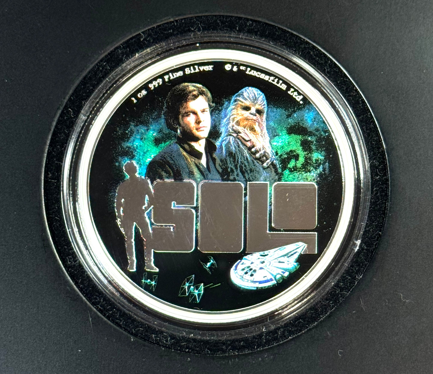 2018 Niue $2 Solo a Star Wars Story 1 oz Proof Colorized Silver Coin in OGP