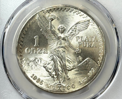 1985 Mexico Silver Onza Libertad - MS66 NGC Sanchez Collection Label - Lustrous Coin!