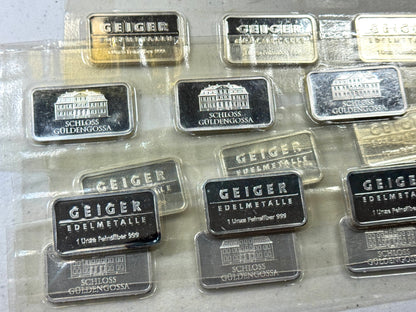 Geiger Edelmetalle 1 OZ .999 Fine Silver In Original Package Sealed Factory