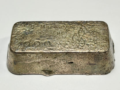 B.R. MacKay & Sons Old Pour Loaf Style .999 Silver Bar 11.83 oz Nice Toning