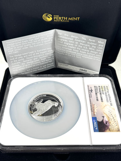 2016-P Australia Proof Wedge Tailed Eagle 5 oz Silver NGC PF70UC HR in OGP - Mercanti