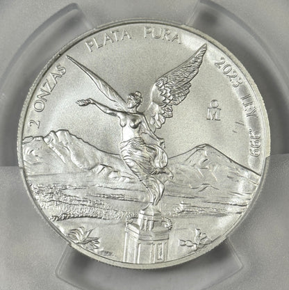 2023 Mexico Silver Libertad 2 oz Silver Coin - MS70 PCGS - Perfect Grade