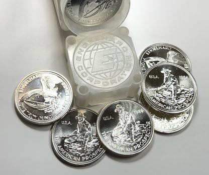 1984 Engelhard Prospector Eagle Reverse Blast white 1 OZ Silver Round