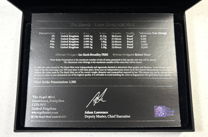 2013 UK Britannia Five-Coin Silver Proof First Strike Set - # 1391/1500 in OGP