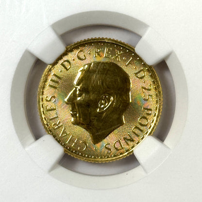 2023 Great Britain First Charles 1/4 oz Gold Britannia - MS70 NGC - Scarce!