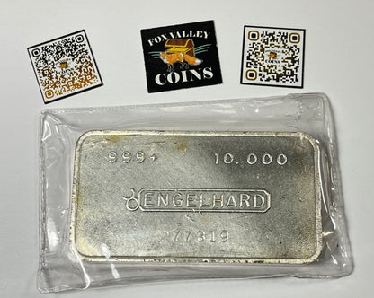 1984 Vintage 2nd Series Engelhard 10 oz Silver Bar Bull-Mark! Sealed!!