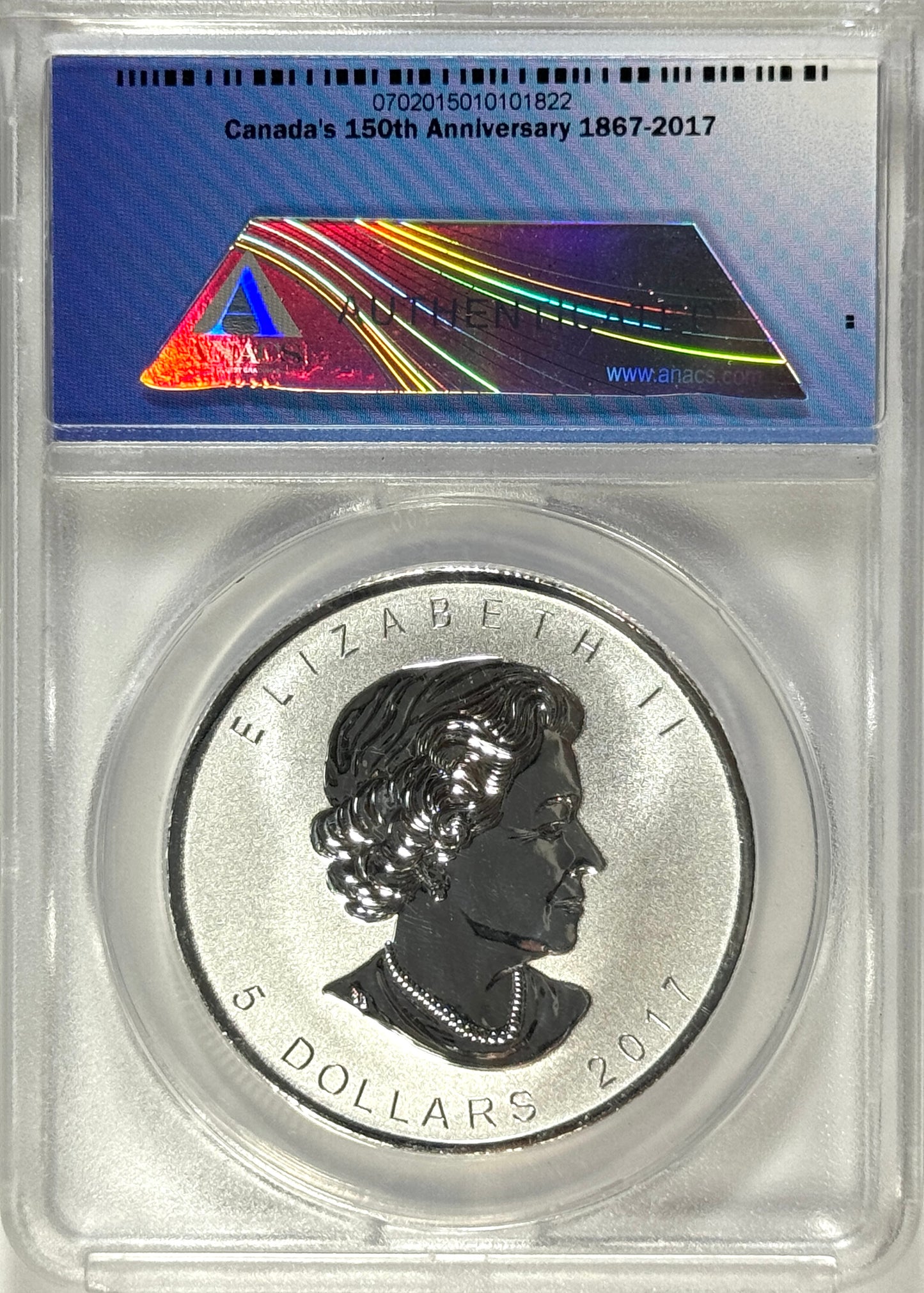 2017 Canada 150th Anniv. Reverse Proof Silver Maple Leaf RP70 DCAM FDOI ANACS