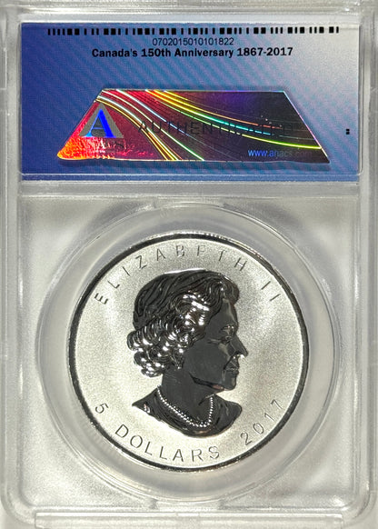2017 Canada 150th Anniv. Reverse Proof Silver Maple Leaf RP70 DCAM FDOI ANACS