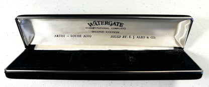 Vintage 1973 Aleo Watergate See Hear Speak No Evil 3pc Silver Set - 2nd Ed #312 w/Box