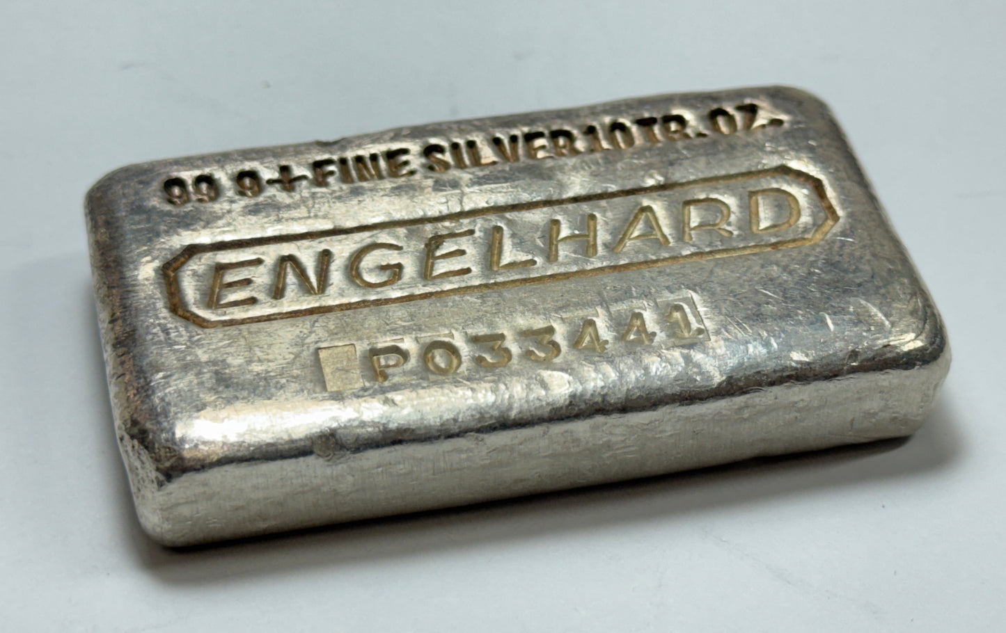 Vintage 7th series Engelhard 10oz Silver Bar Waffle Back cast Finish #P033441