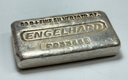 Vintage 7th series Engelhard 10oz Silver Bar Waffle Back cast Finish #P033441