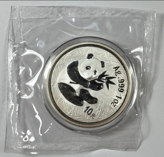 2000 10 Yuan China 1 oz Silver Panda (Frosted Rim) MINT SEALED (Key Date)