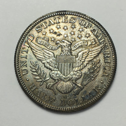1893-O Barber Half Dollar AU/UNC - Scratched - Nicely Toned