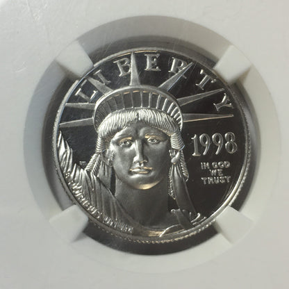 1998-W $50 Proof American Platinum Eagle 1/2 Oz PF70 Ultra-Cameo NGC - 004
