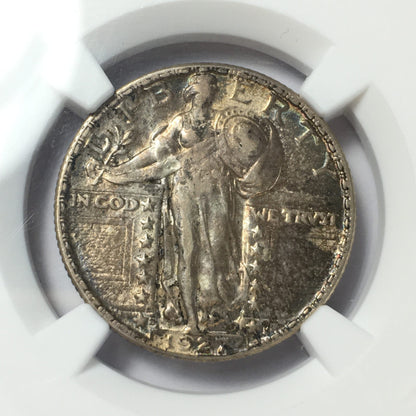 1927-S Standing Liberty Silver Quarter - AU55 NGC - Original Toning - 396,000 Minted - Key Date
