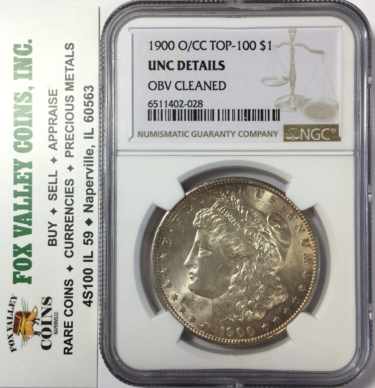 1900-O/CC Morgan Silver Dollar Top-100 Varieties - NGC UNC - Details Obv. Cleaned