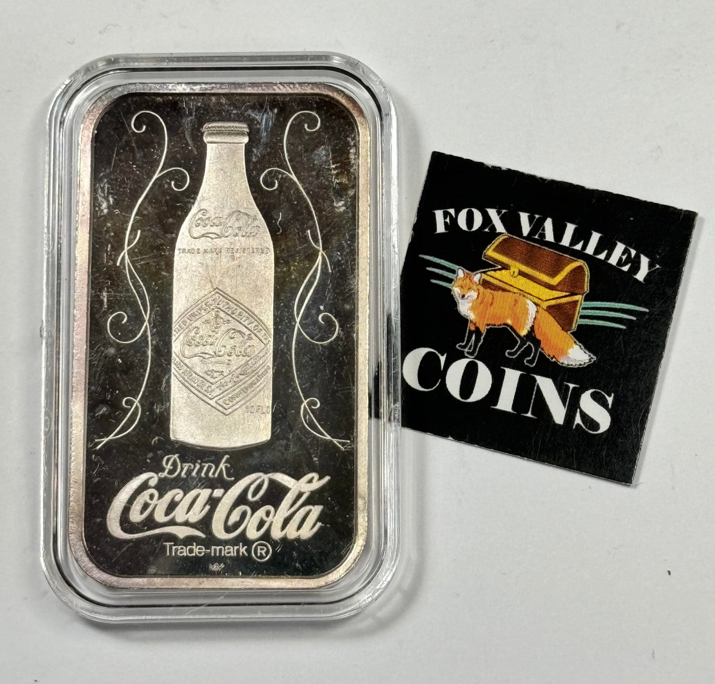 1978 Coca Cola 75th Anniversary Chicago Illinois - 1oz .999 Silver Art Bar in Case