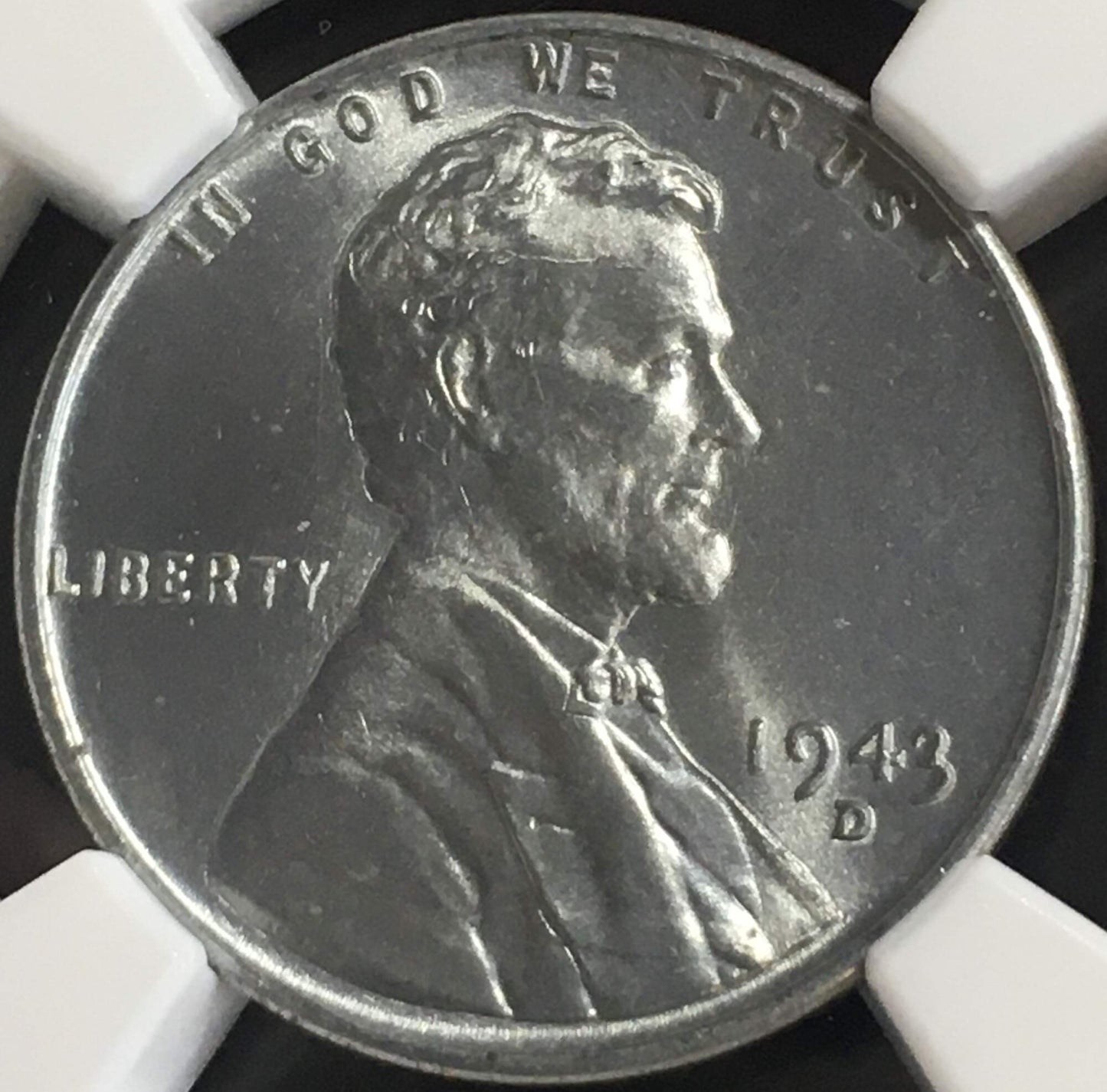 1943-D Lincoln Steel Wheat Cent 1C NGC MS67 - 75th Anniversary Steel Cent Holder