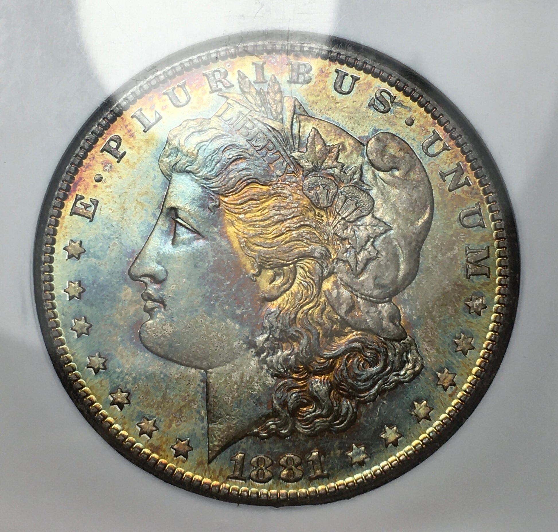 1881-S Morgan Silver Dollar MS65 NGC Dual Sided Monster Rainbow Toning