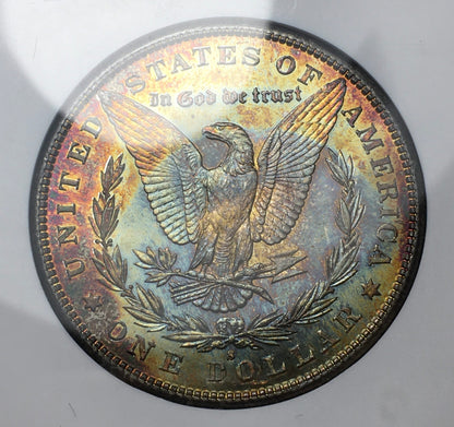 1881-S Morgan Silver Dollar MS65 NGC Dual Sided Monster Rainbow Toning