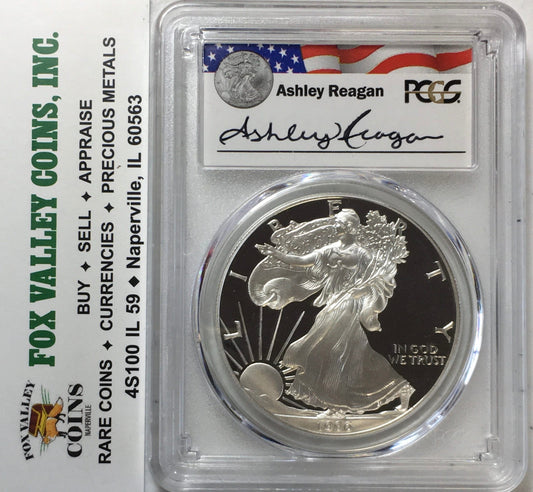 1996-P Proof Silver Eagle - PCGS PR69 DCAM - Ashley Reagan Signed Legacy Series