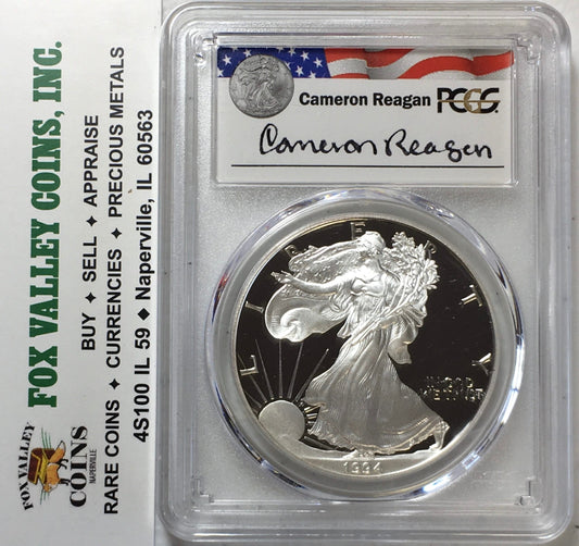 1994-P Proof Silver Eagle - PCGS PR69 DCAM - Cameron Reagan Signed Legacy Series