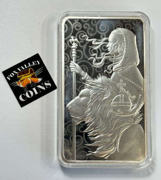 2022 British Royal Mint Una and the Lion 10 oz Silver Bar Engravers 1st Series