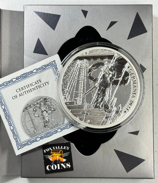 2022 Germania 50 Mark 10 oz .9999 Silver - BU Coin with capsule in OGP 949/1,000