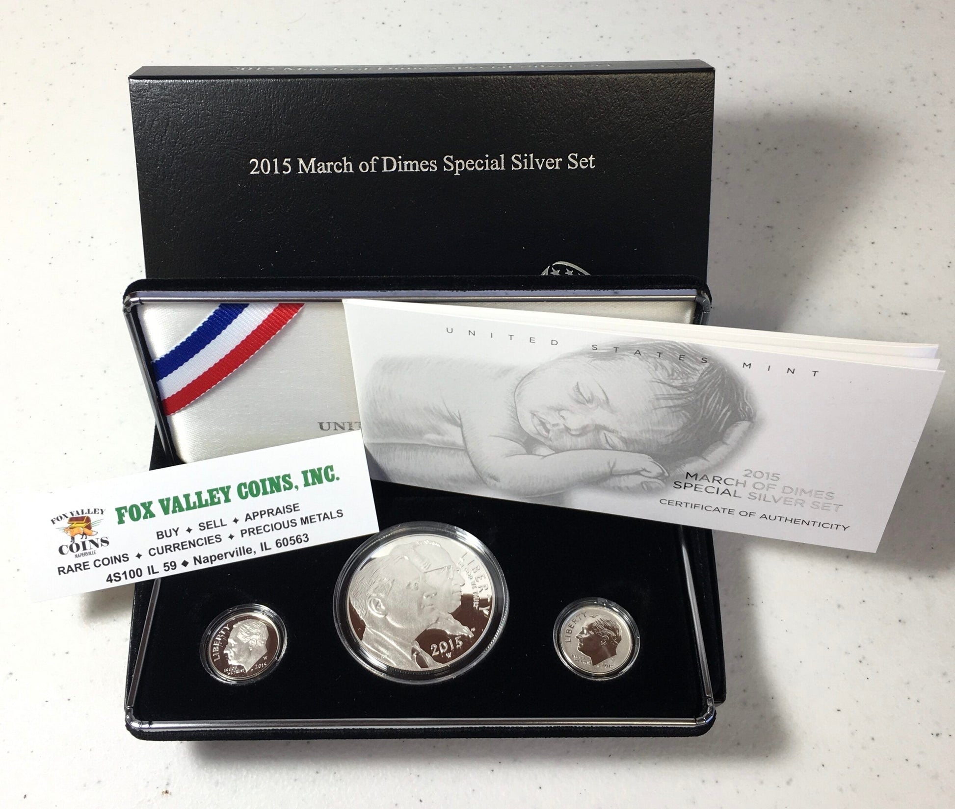 2016 March of Dimes Special Silver Proof 3-pc Set in U.S. Mint OGP with COA