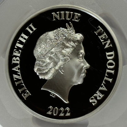 2022 Niue Star Wars Scarif Battle Scene - 3 Oz Silver Colorized - PR70DCAM PCGS