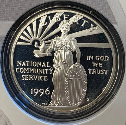 1996-S National Community Service Silver Coin & Stamp Commemorative Set