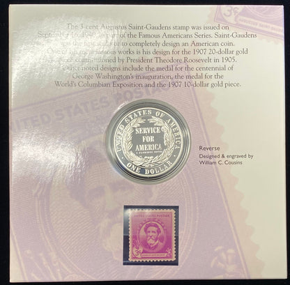 1996-S National Community Service Silver Coin & Stamp Commemorative Set