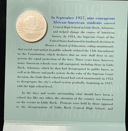 2007-P Little Rock Desegregation BU Silver Dollar Coin & Medal Commem