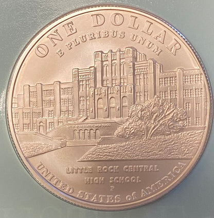 2007-P Little Rock Desegregation BU Silver Dollar Coin & Medal Commem