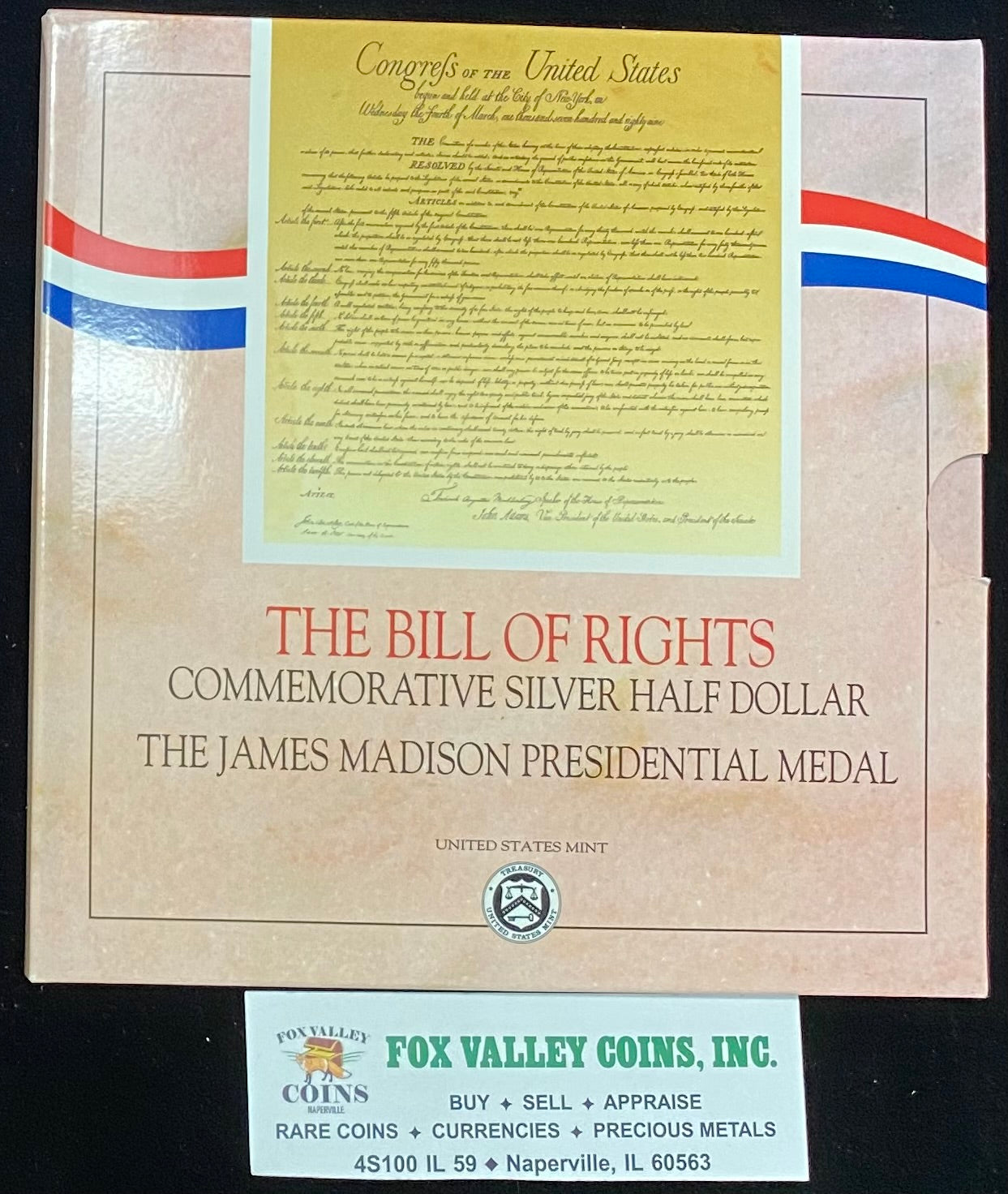 1993-W BU Bill of Rights James Madison Half Dollar Commemorative & Medal Set