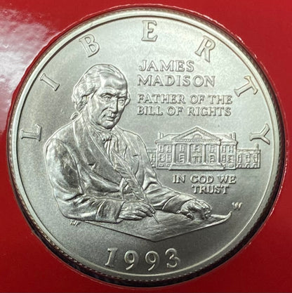 1993-W BU Bill of Rights James Madison Half Dollar Commemorative & Medal Set
