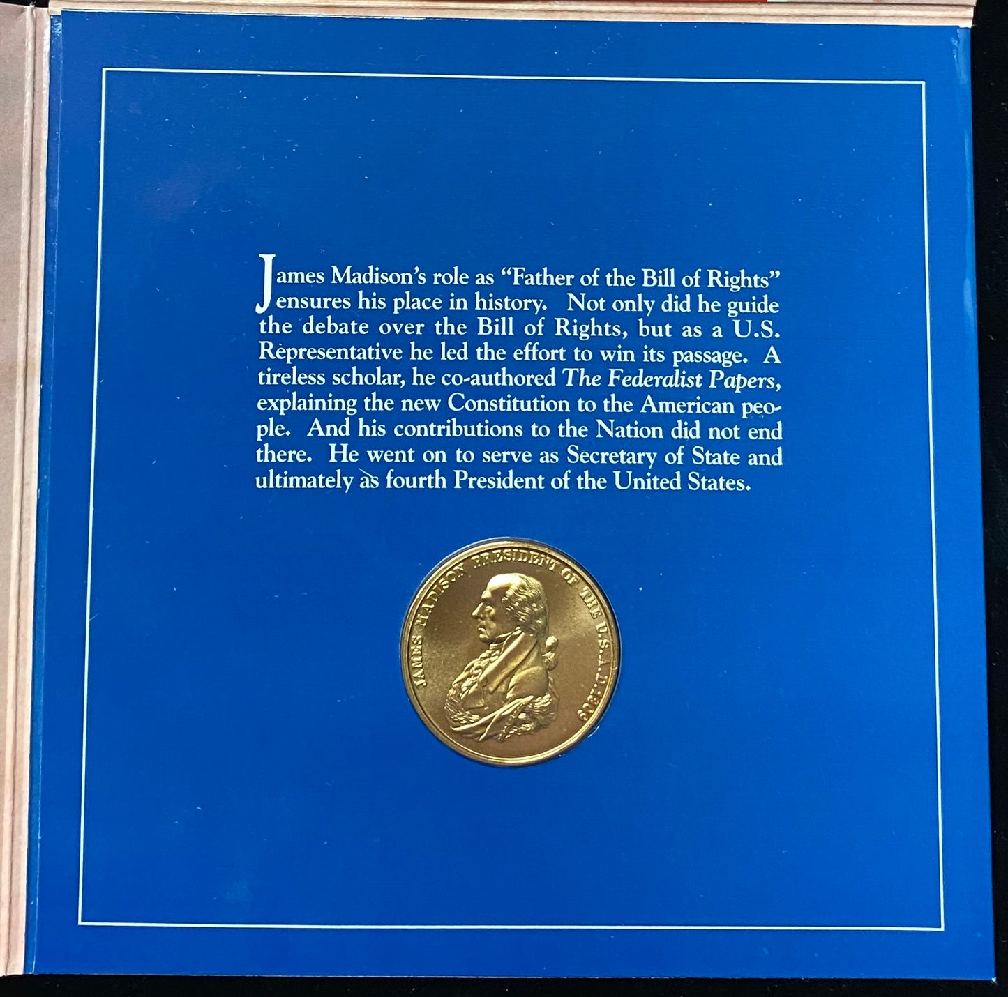 1993-W BU Bill of Rights James Madison Half Dollar Commemorative & Medal Set