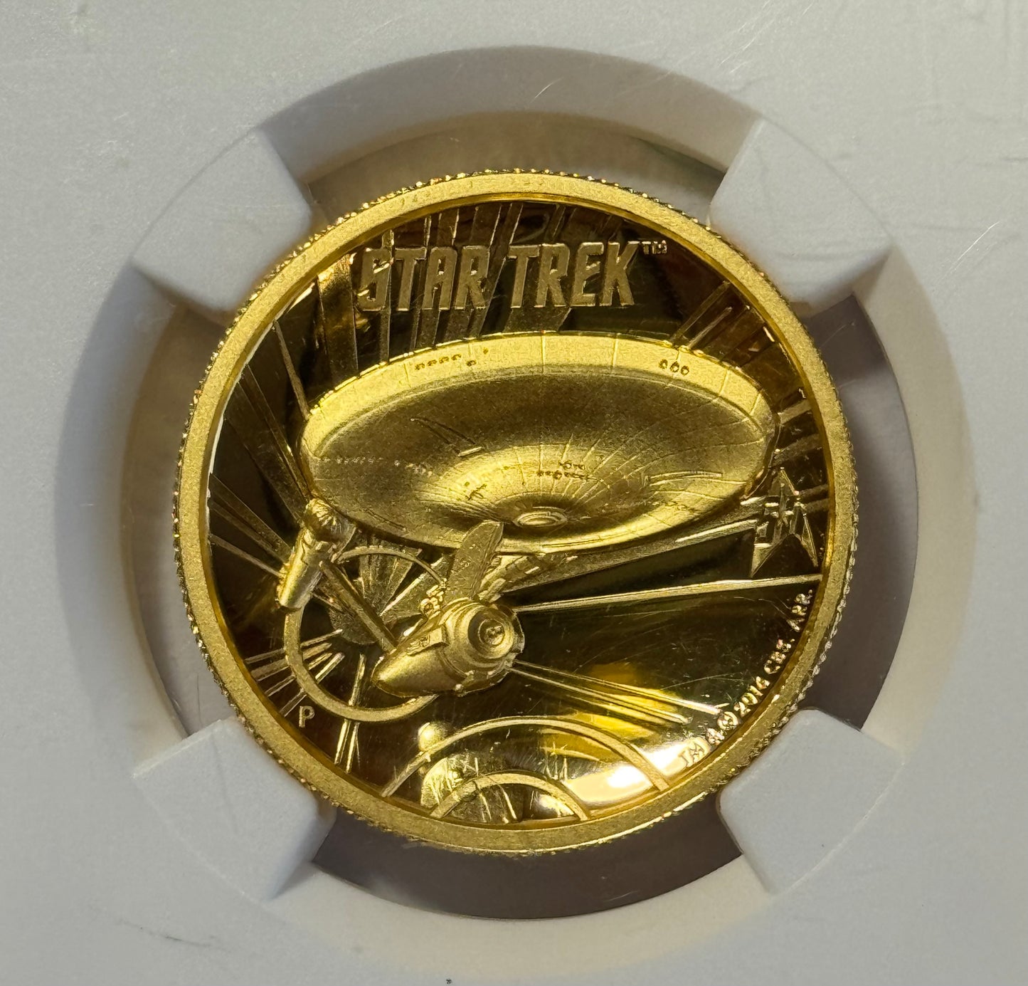 2016-P Tuvalu $100 1 oz Star Trek High Relief Proof Gold Coin PF70 Ultra-Cameo NGC - Shatner Signed