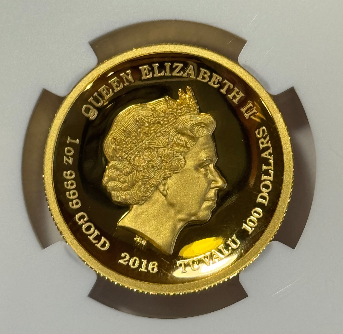 2016-P Tuvalu $100 1 oz Star Trek High Relief Proof Gold Coin PF70 Ultra-Cameo NGC - Shatner Signed