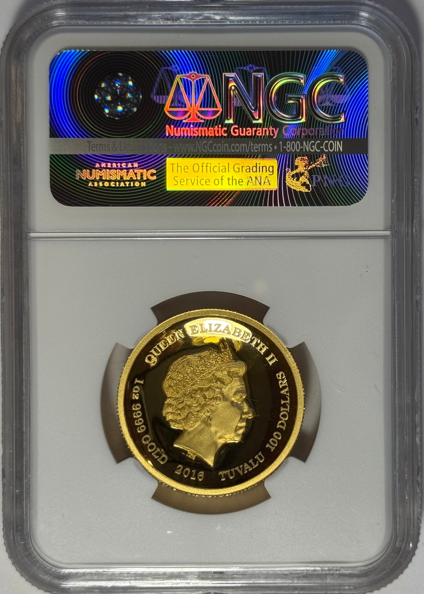 2016-P Tuvalu $100 1 oz Star Trek High Relief Proof Gold Coin PF70 Ultra-Cameo NGC - Shatner Signed