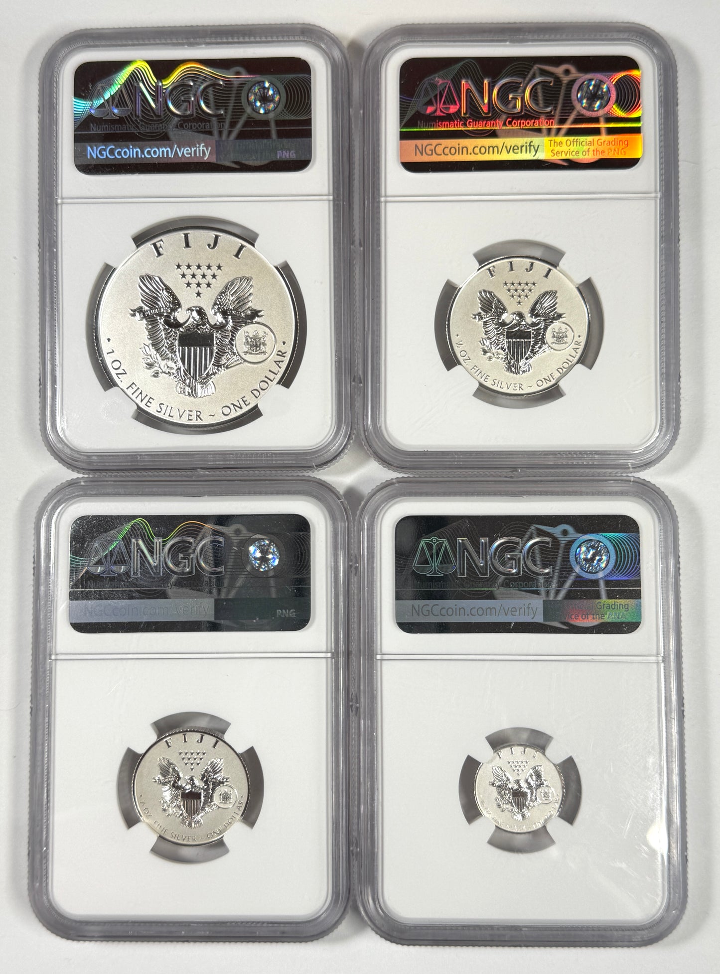 2023 Fiji Fractional Type-1 Eagle Set NGC Gem reverse Proof - 1.85 oz. U.S. Flag Label