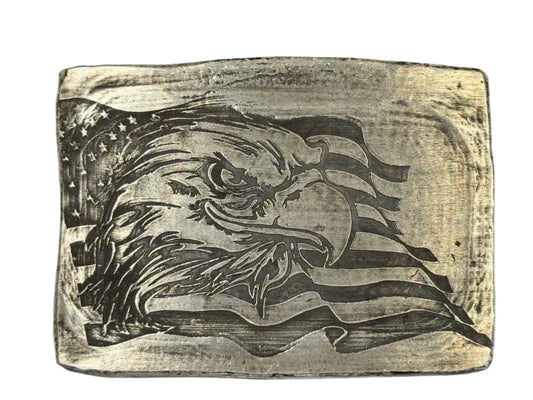 Land of the Free 4 oz Hand Poured .999 Fine Silver Bar - American Flag / Eagle