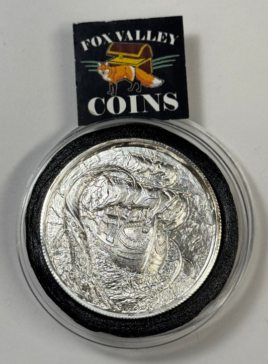 The Kraken Privateer Series 2 oz Silver Ultra-High Relief Round in Air-Tite