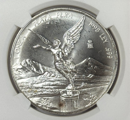 1998 & 1999 Mexico Silver Libertad MS65 NGC - Key Dates!