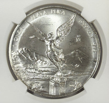 1998 & 1999 Mexico Silver Libertad MS65 NGC - Key Dates!
