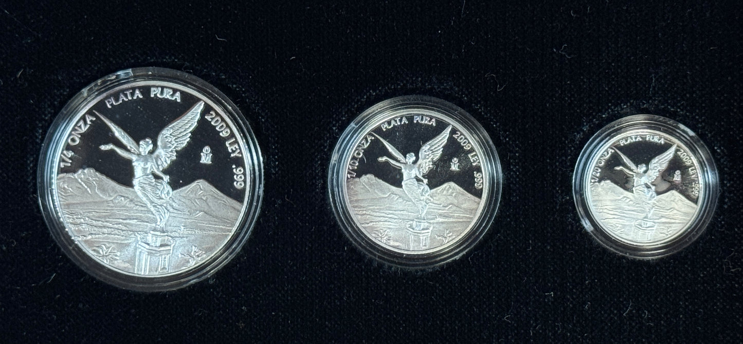 2009 Mexico Proof Silver Libertad 5 Coin Set with Box & COA - Only 1,000 Minted