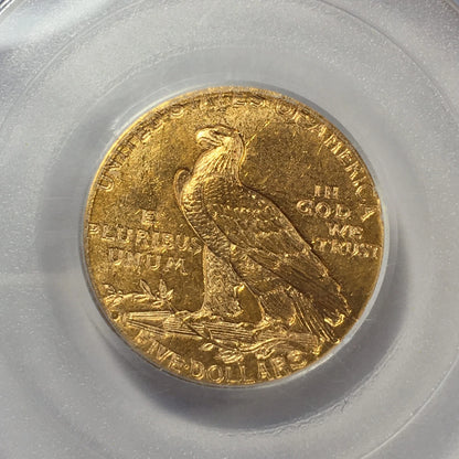 1909-D Indian Gold Half Eagle $5 Coin - PCGS MS63