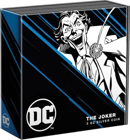 2023 Niue $10 DC Villains THE JOKER 3 oz Silver Colorized Coin in OGP